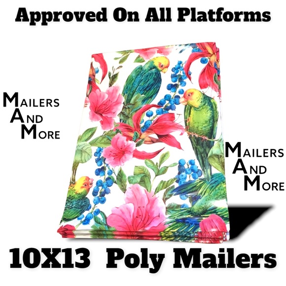 25 10X13 Tropical Bird Poly Mailers PRICE IS FIRM - Picture 3 of 8